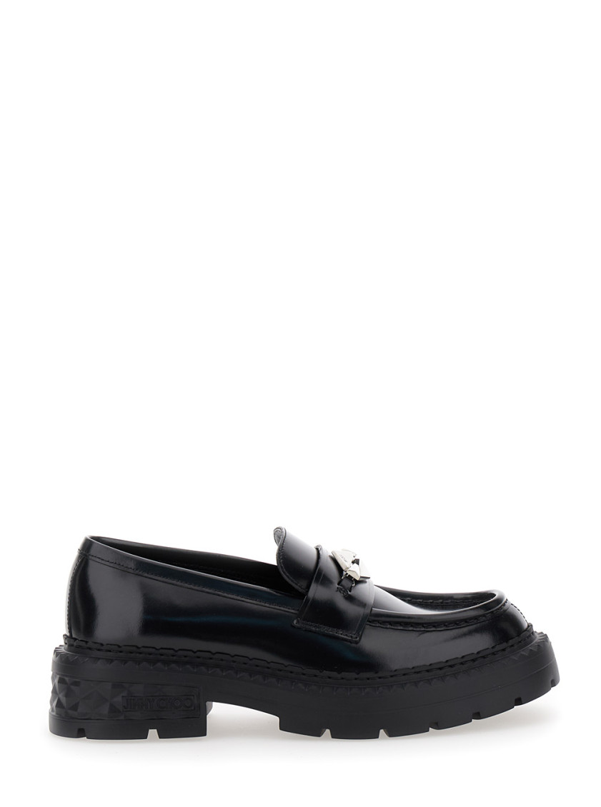 Shop Jimmy Choo Black Marlow Loafers