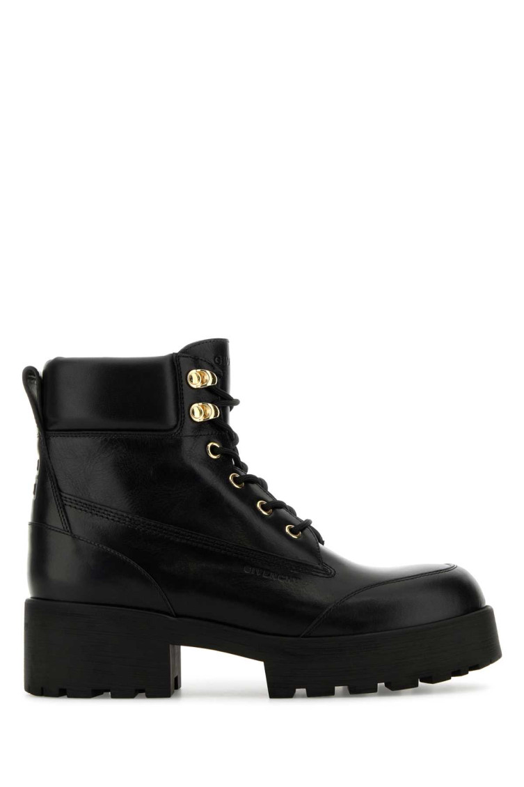 Givenchy Trekker Leather Combat Boots In Black