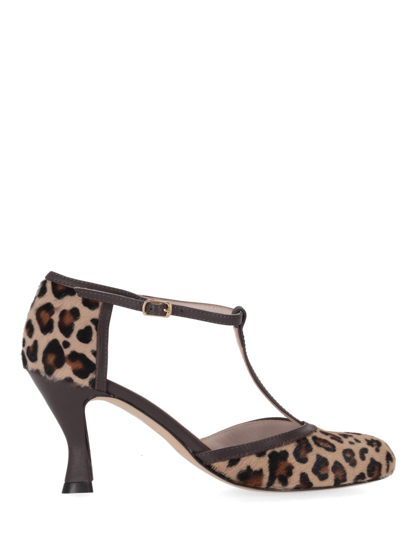 P.a.r.o.s.h Leopard Print Round Toe Heels In Animal Print