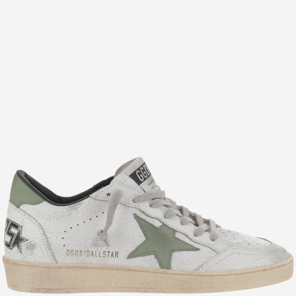 Shop Golden Goose White Leather Sneakers