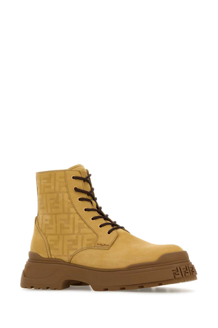 Fendi Beige Logo Ankle Boots for Men Online India at Darveys.com