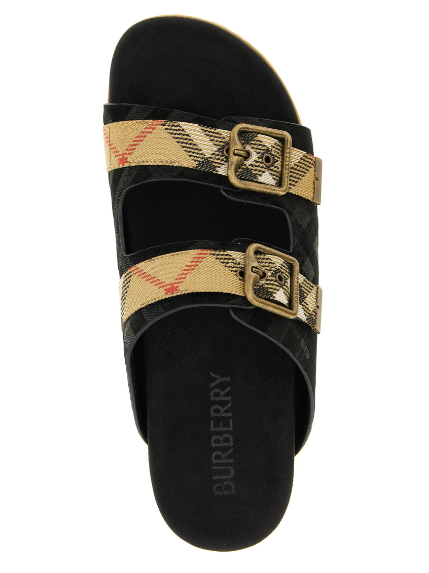 R*様 BURBERRY ブラック FURLEY SANDAL サンダル Burberry Black Slip On Sandals for Men Online India at Darveys.com