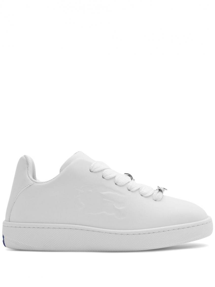 Burberry Women Box Sneaker In Leather In White