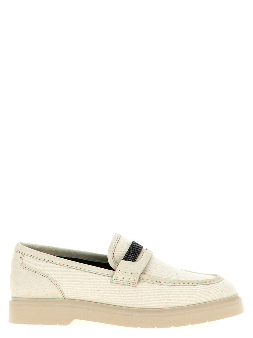 Brunello Cucinelli Beige Monile Loafers In Neutral