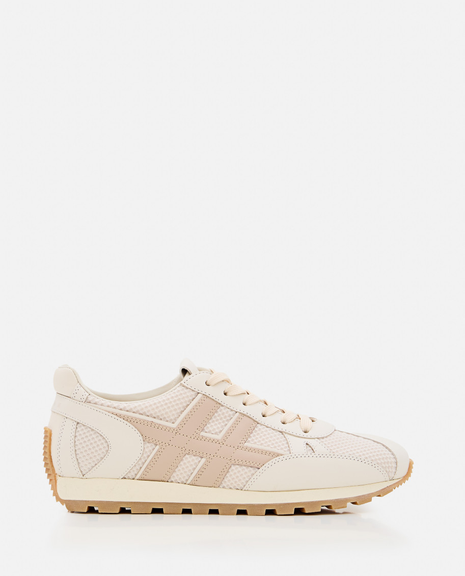 Hogan Beige Lace Up Sneakers In Beige