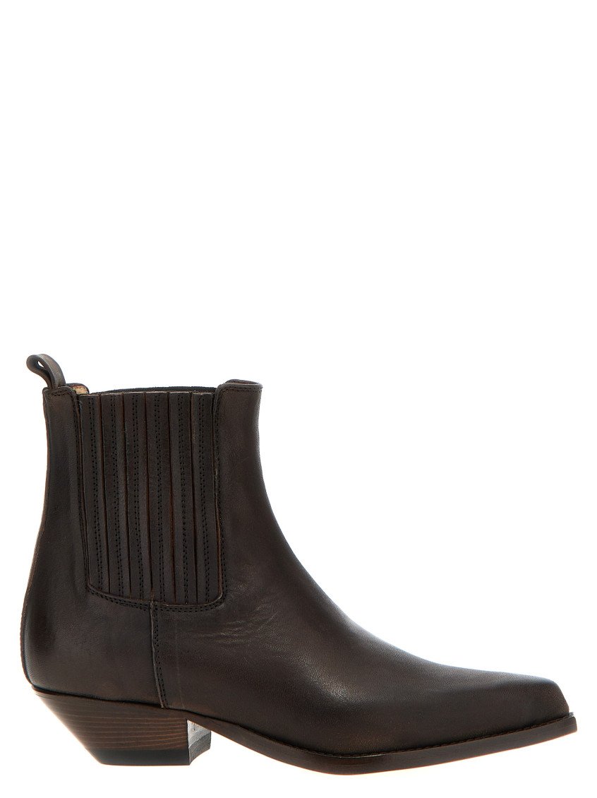 Sonora 'hidalgo' Ankle Boots With Elastic Side Panels In Brown