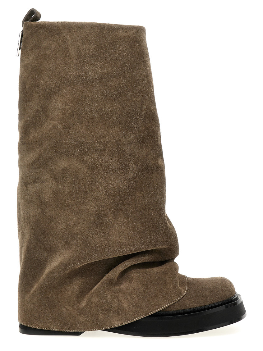 Attico Robin Combat Boots And Ankle Boots In Grey