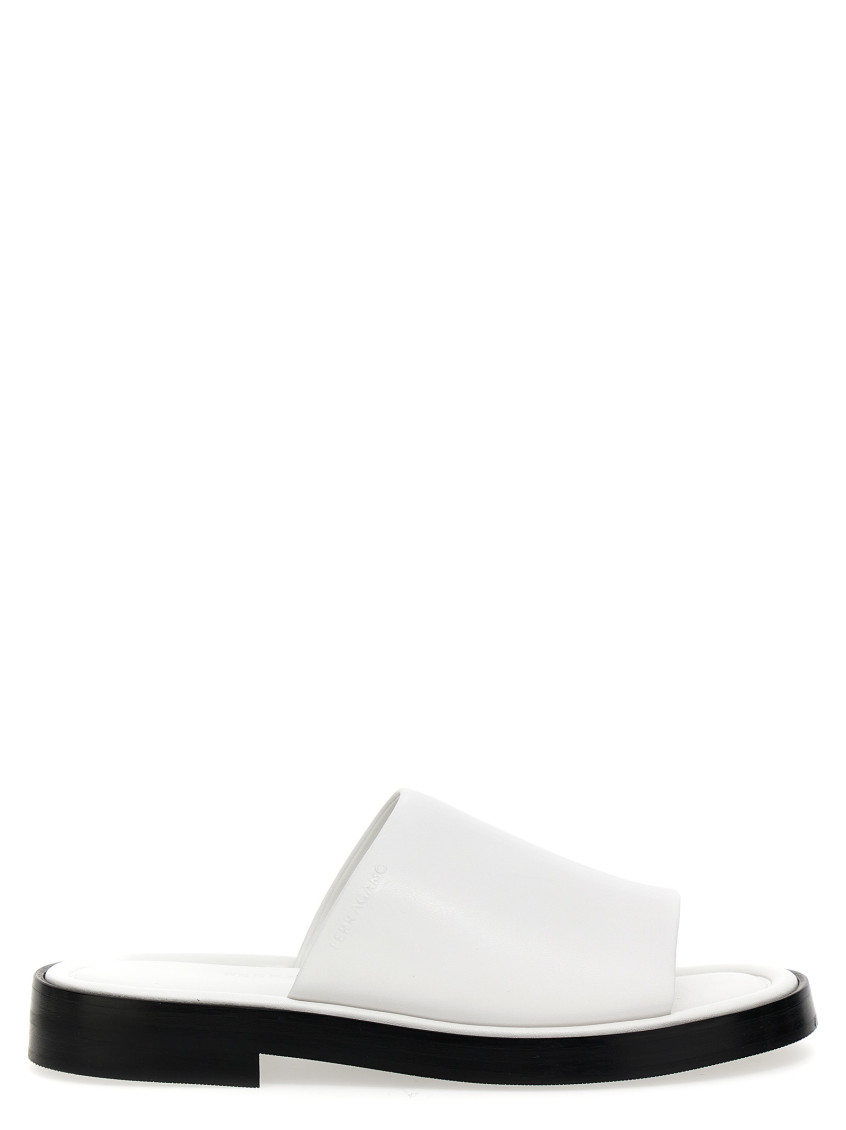 Ferragamo Open-toe Slip-on Slides In White