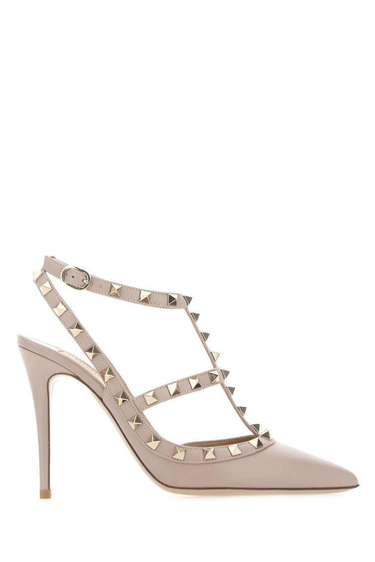 VALENTINO GARAVANI BEIGE ROCKSTUD HEELS 