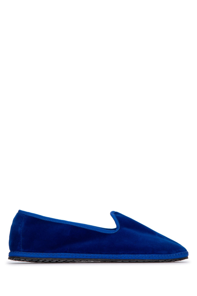 Vibi Venezia Velvet Round Toe Slippers With Contrast Sole