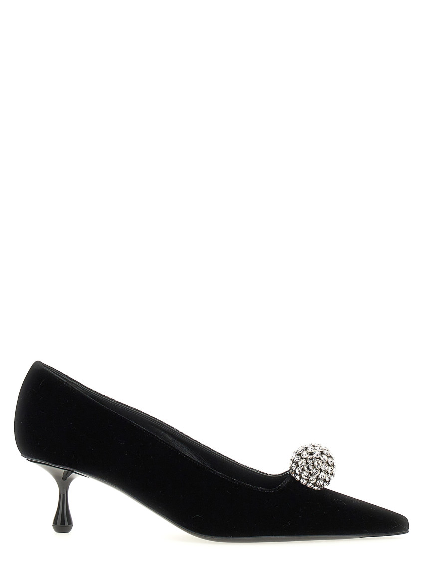 Jimmy Choo Orb 50 Crystal-embellished Velvet Pumps