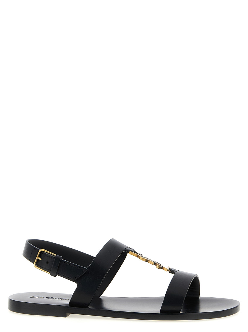 Saint Laurent Cassandre Sandals In Smooth Leather