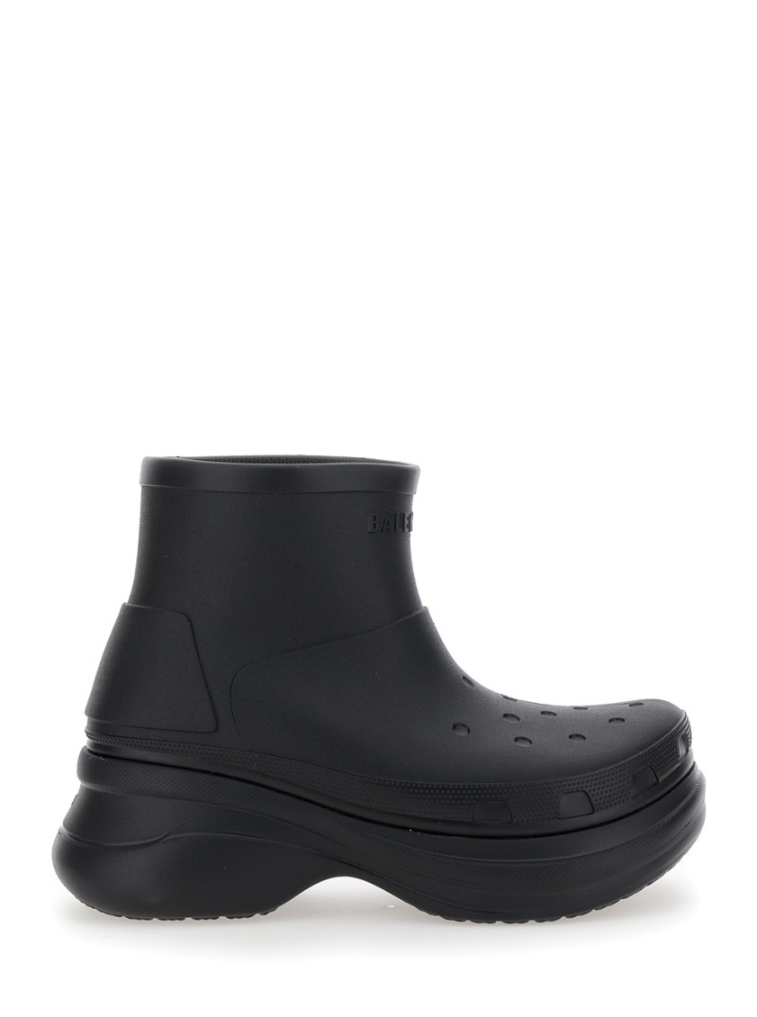 Balenciaga Black Crocs Edition Rubber Boots