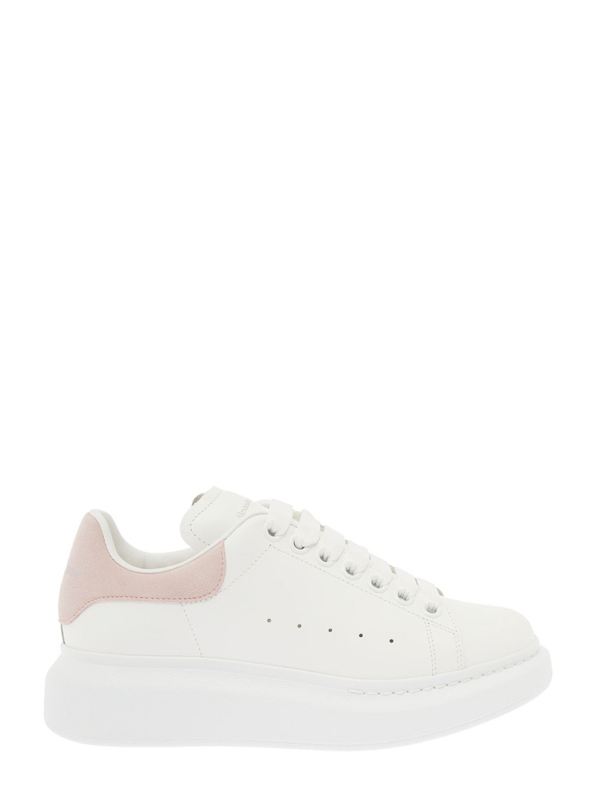 Shop Alexander Mcqueen White Leather Sneakers