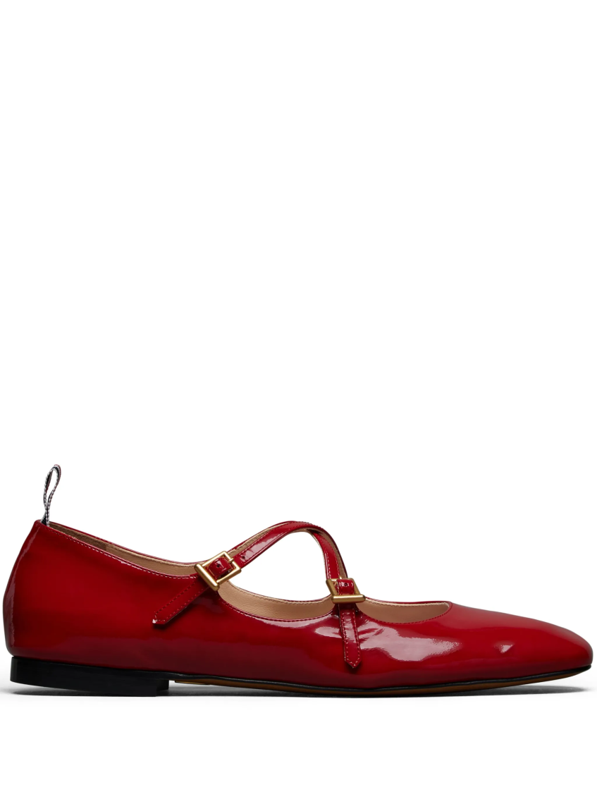 Thom Browne Almond Toe Calf Leather Ballet Flats
