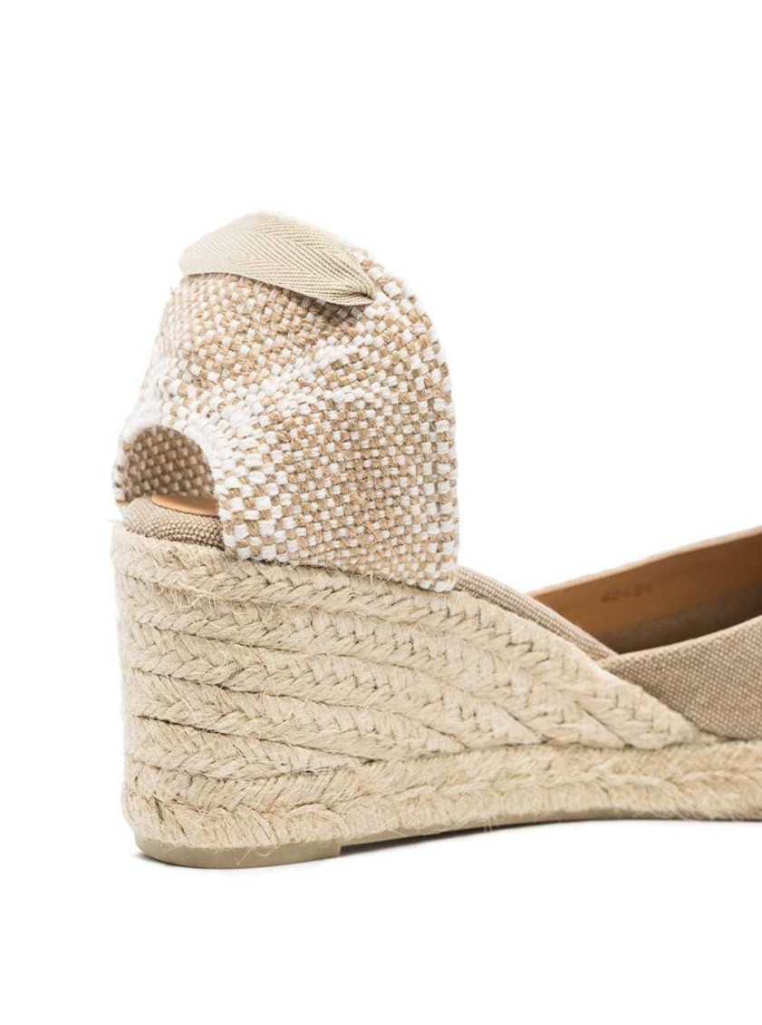Shop Castaã±er Beige Carina Beige Canvas Closed-toe Espadrilles Woman Castaner