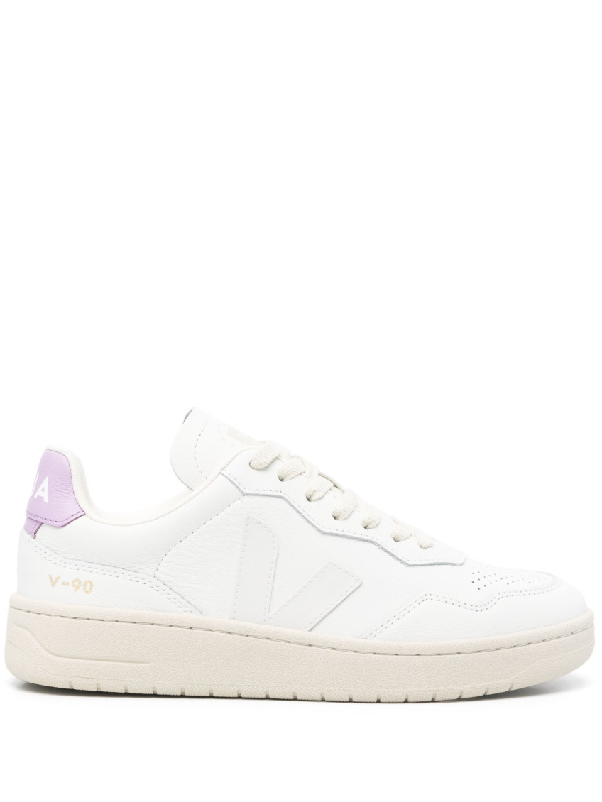 Veja Leather Sneakers With Rubber Sole And Contrasting Heel