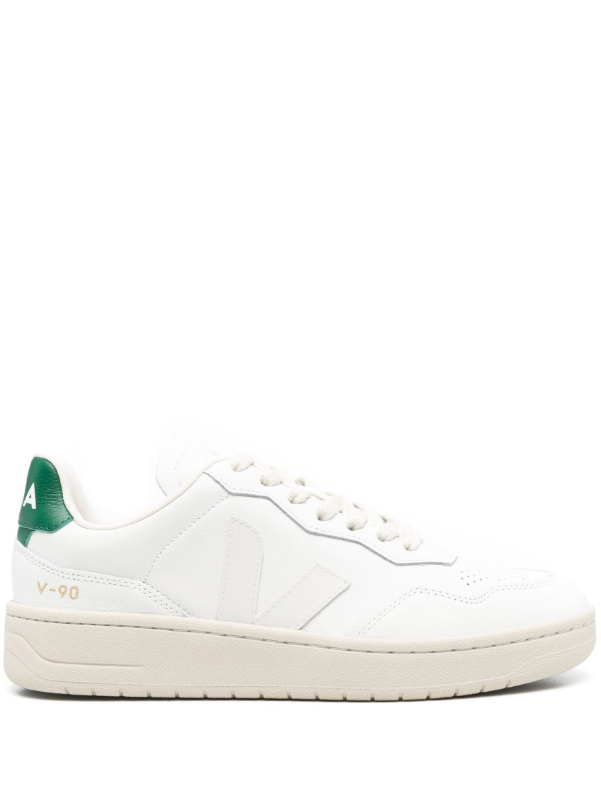 Veja White Lace Up Sneakers