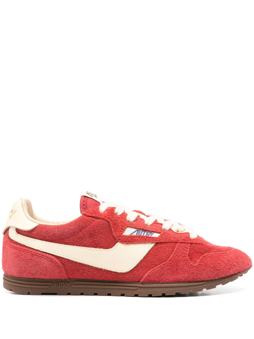 Autry Windspin Sneakers In Suede And Parrot Leather And Rutabaga