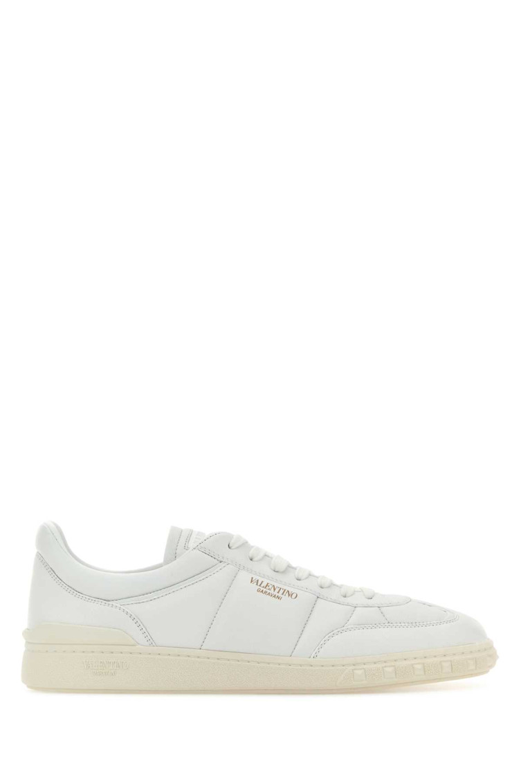 Valentino Upvillage Low Top Nappa Leather Sneaker In White