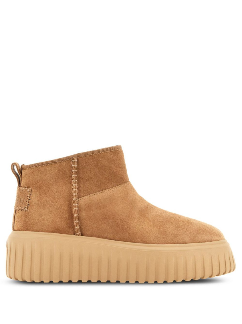 Hogan Low-top Boots Featuring H-stripes In Brown