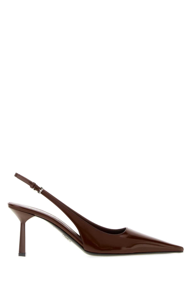 Prada Brown Slingback Pumps In Multi