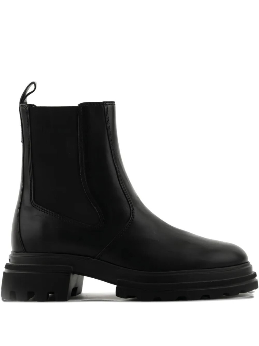 Hogan Ankle Chelsea Boots Chunky Sole In Black