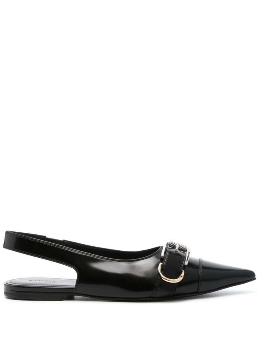 Shop Givenchy Black Voyou Slingbacks Ballet Flats