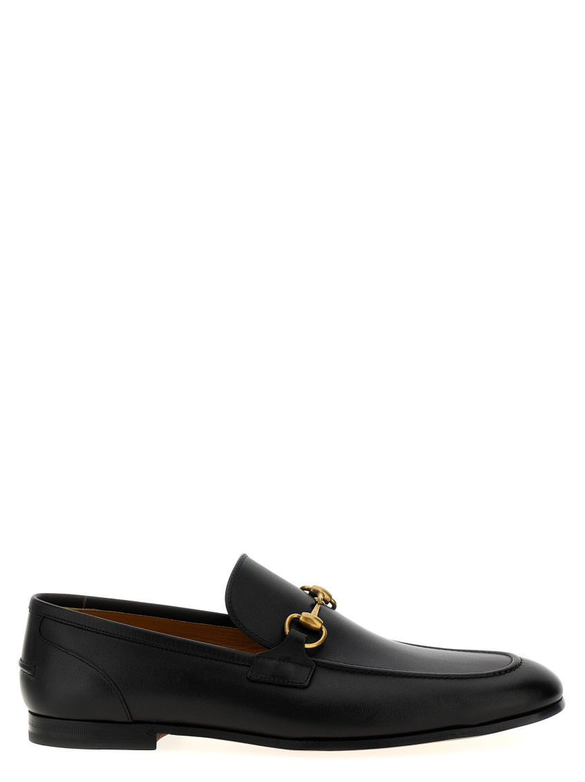 Gucci Jordaan Horsebit Leather Loafers In Black