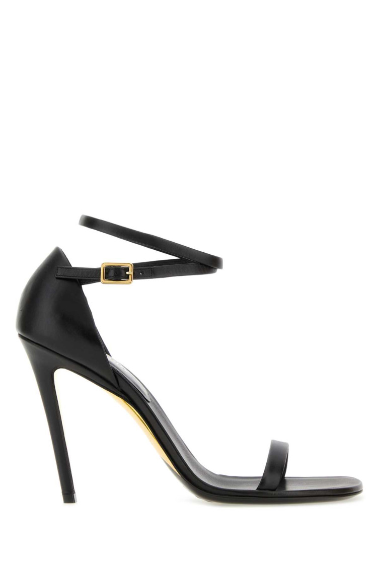 Shop Burberry Black Leather Heels