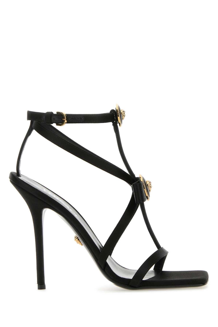 Versace Black Satin Heels