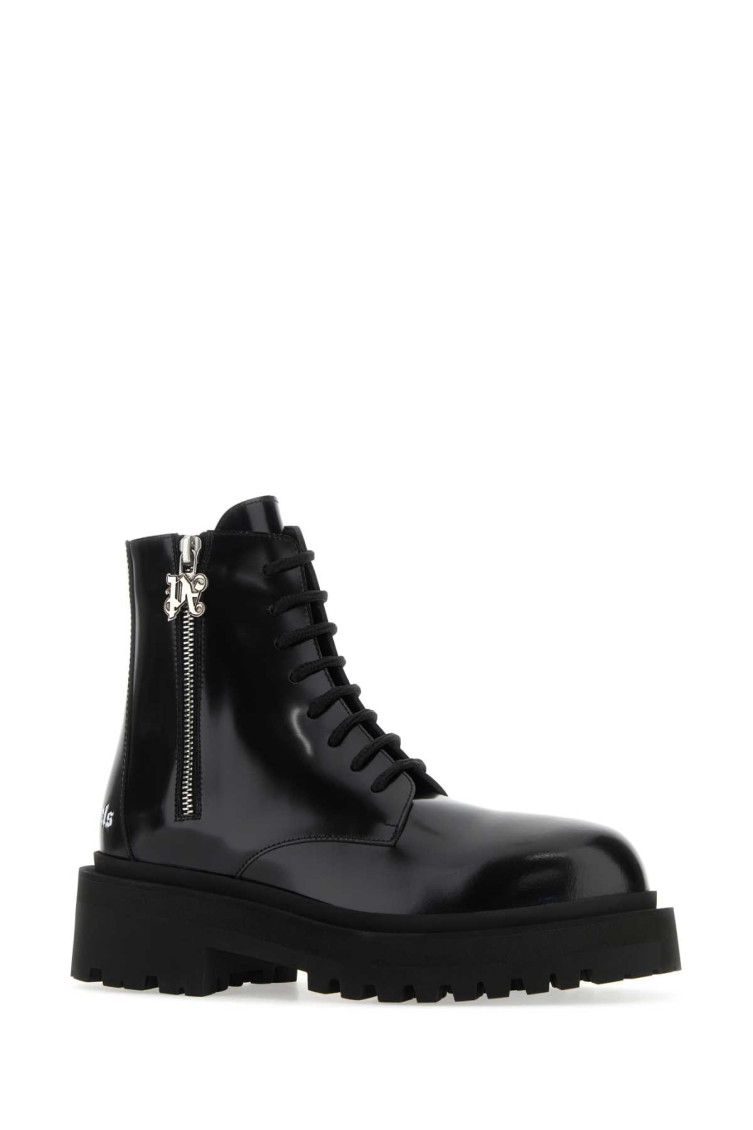 ロングブーツ PALM ANGELS Black Leather Ankle Boots Palm Angels Black Leather Ankle Boots for Women Online USA