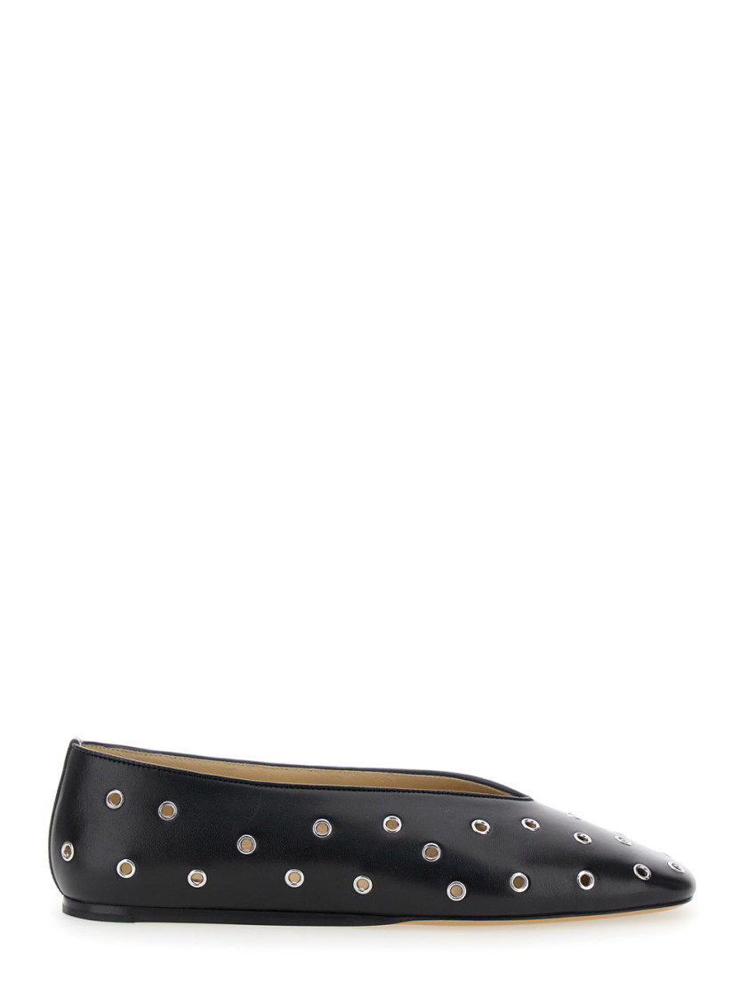 Shop Le Monde Beryl Black Leather Ballet Flats