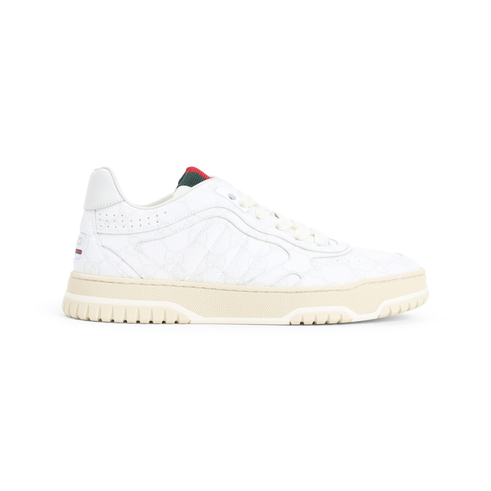 Gucci White Lace Up Sneakers In White