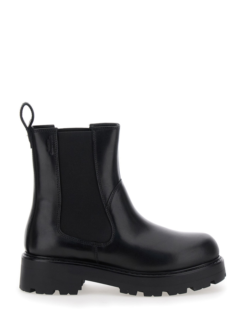 Vagabond Black ‘cosmo' Ankle Boots With Elasticated Inserts In Black