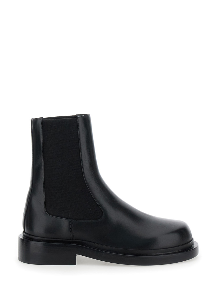 Jil Sander Black Boots With Elastic Side Pannels In Leather Woman In Black