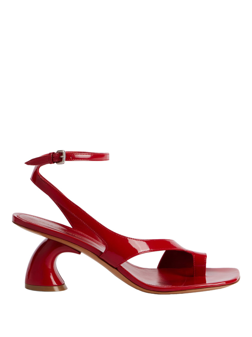 DRIES VAN NOTEN RED OPEN TOE PUMPS
