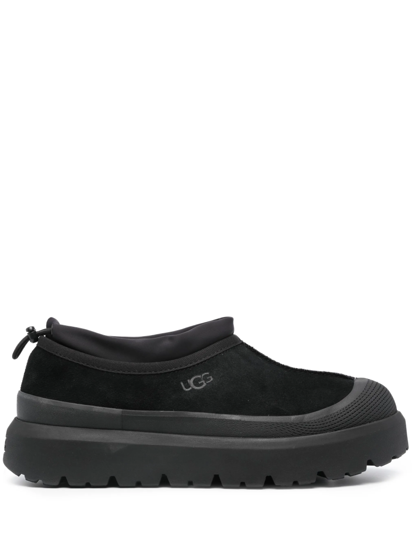 Ugg Black Suede And Rubber Tasman Weather Hybrid Slip-ons In Black