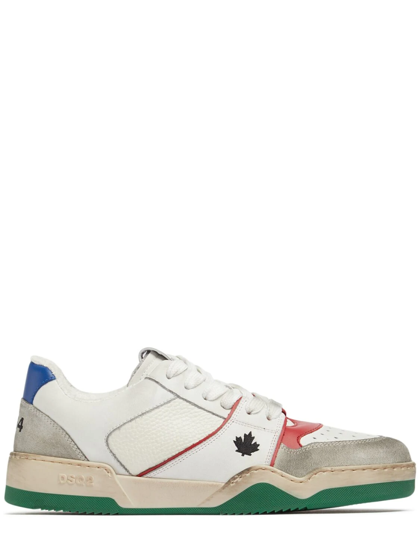 Dsquared2 Distressed Maple Leaf Panelled Sneakers