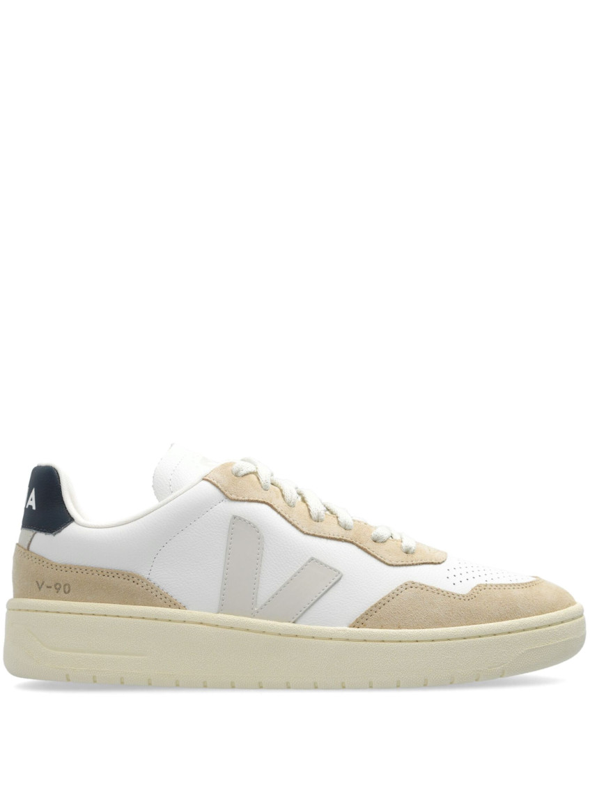 Veja White Lace Up Sneakers