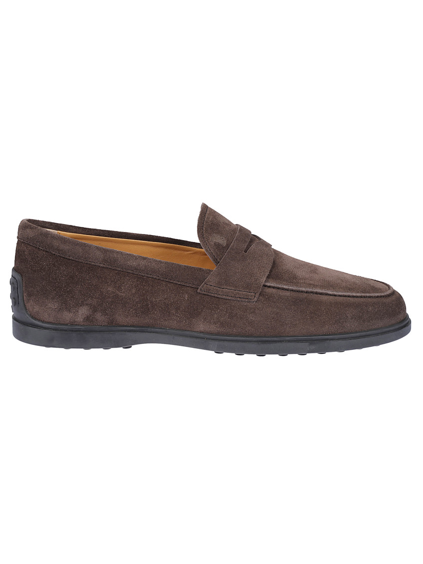 Tod's Suede Gomma Leggero Loafers In Brown