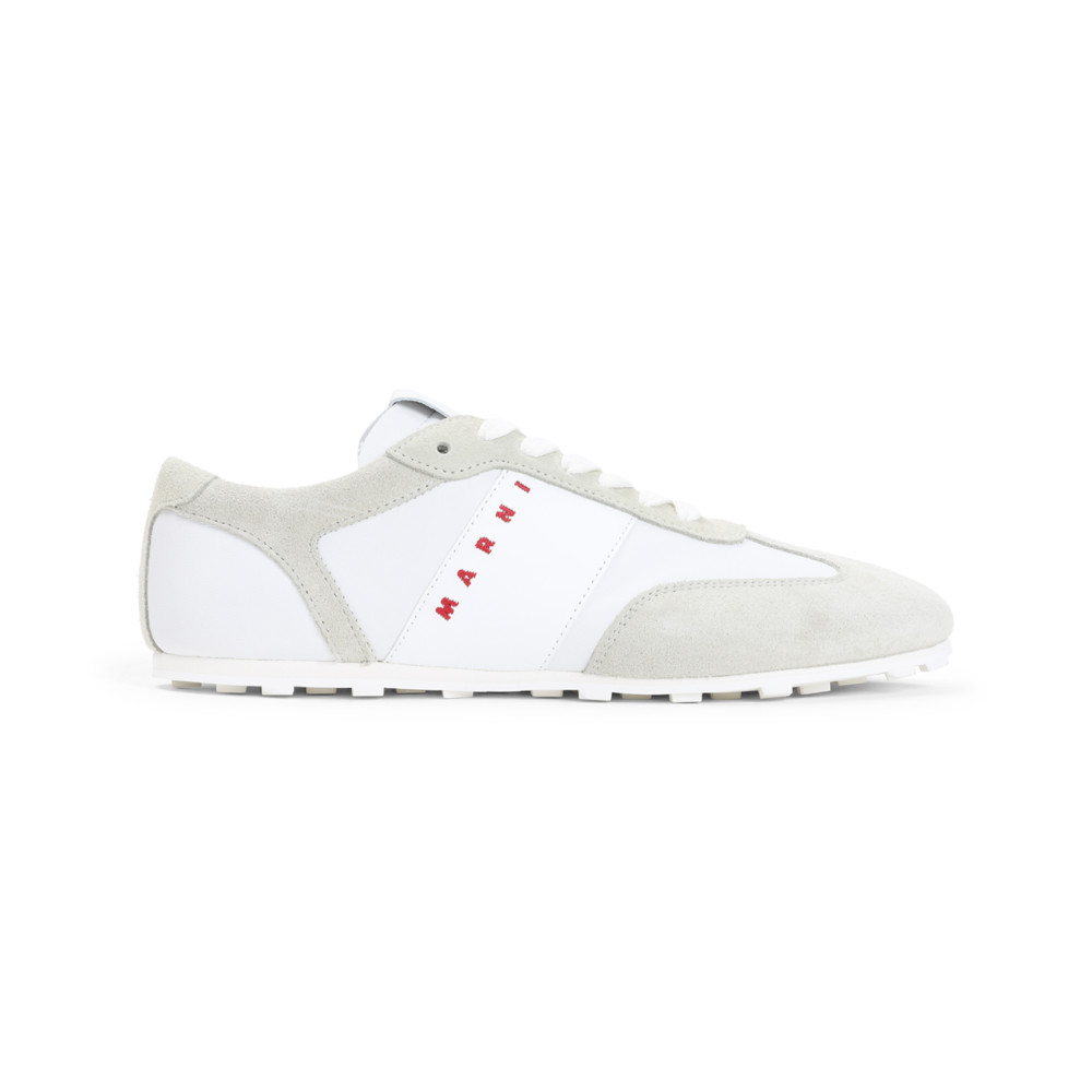 Marni Lily White Light Grey Leather Sneakers In White