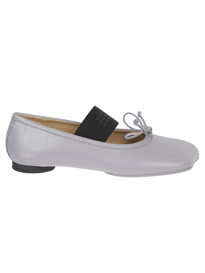 Maison Margiela Silver Leather Ballet Flats In Silver