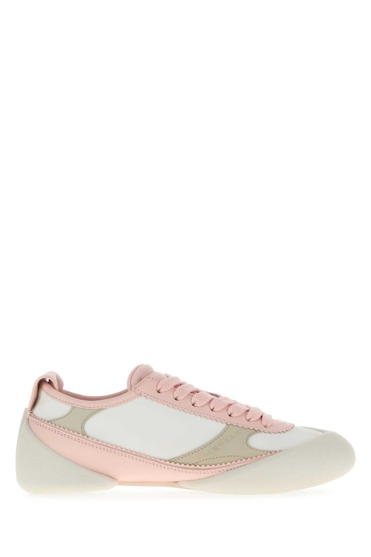 Alexander Mcqueen Leather Sneakers With Contrast Panels And Rubber Sole In Pink