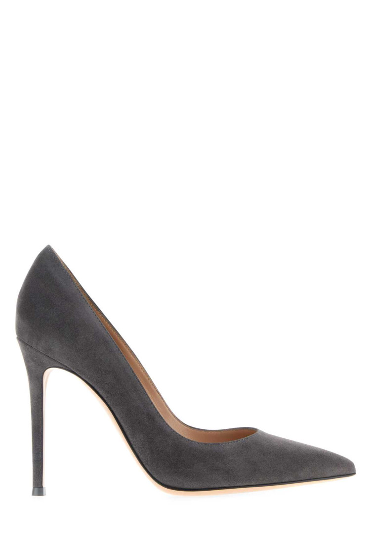 Gianvito Rossi Suede Pointed Toe Pumps In Gray