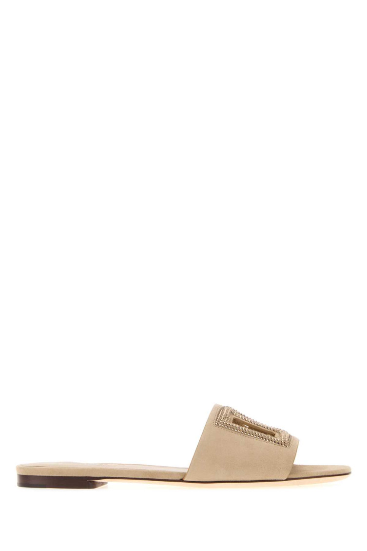 Dolce & Gabbana Beige Slip On Sandals In Neutral