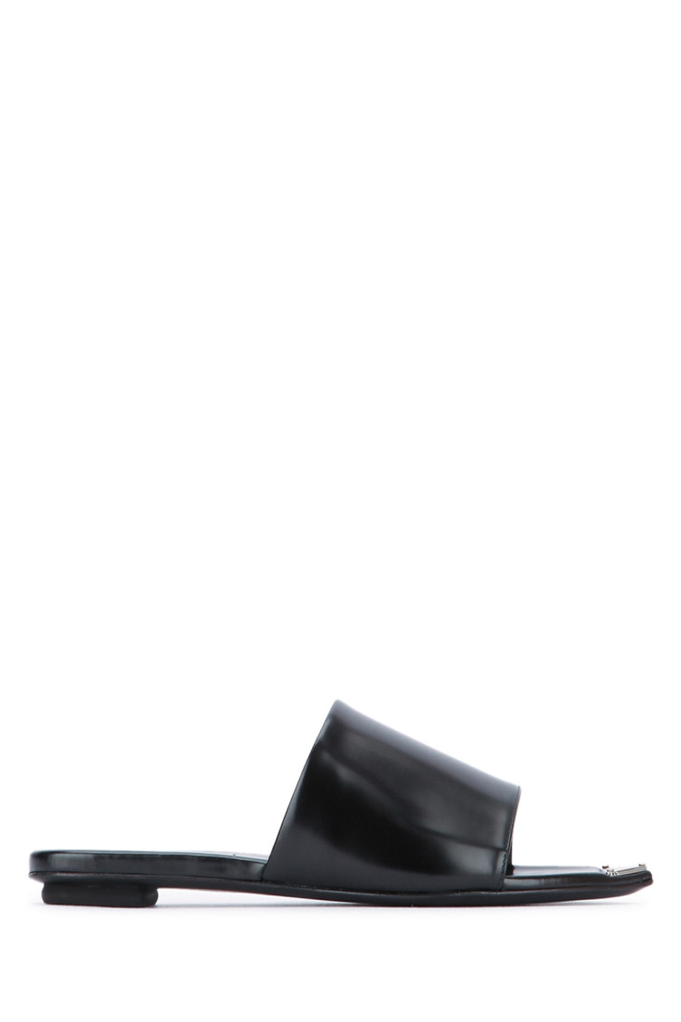 Prada Black Leather Sandals In Black
