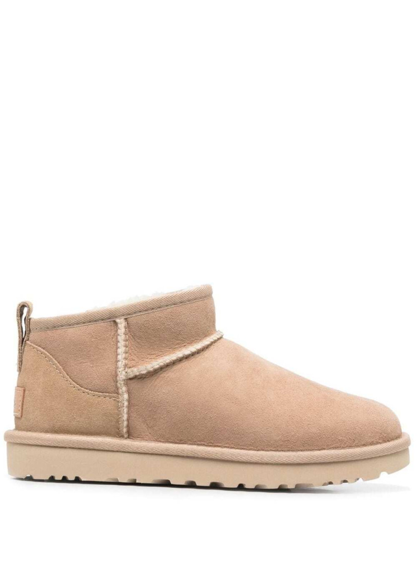 Ugg 10mm Classic Ultra Mini Shearling Boots In Beige