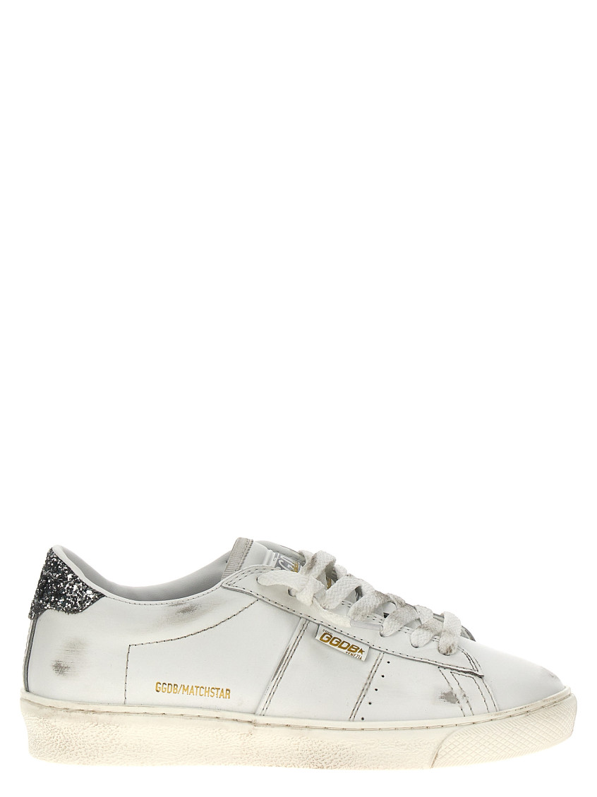 Golden Goose Worn-out Sparkle Low-top Sneakers In Silver