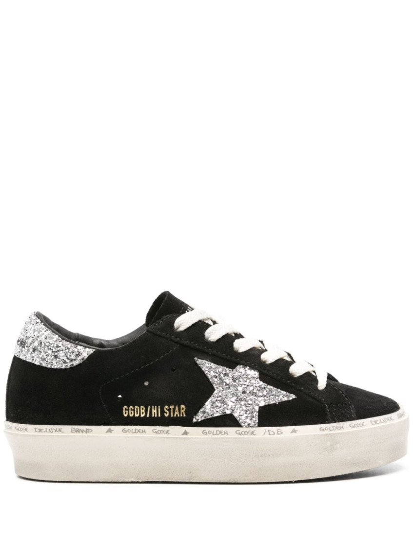 GOLDEN GOOSE BLACK HI STAR LOW TOP SNEAKERS